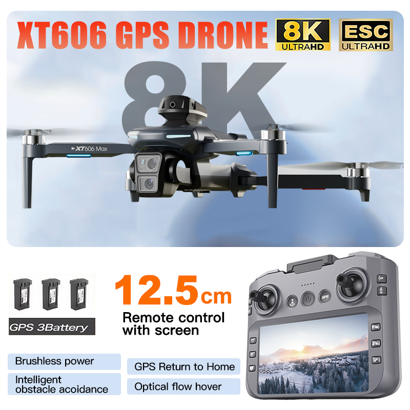 Jjrc Drone X12 - Drone XT606 MAX 3 batteries, caméra